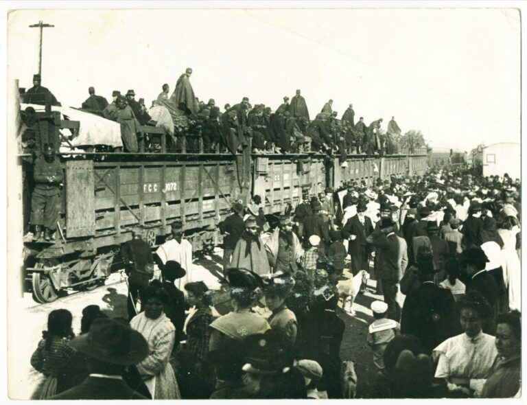 Ejército del Norte al mando de Vázquez pasando por Paysandú antes de Masoller.Agosto de 1904